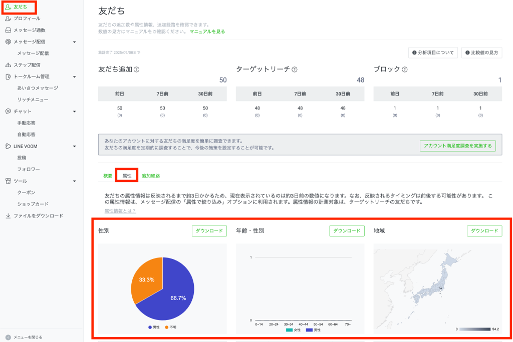 属性の確認